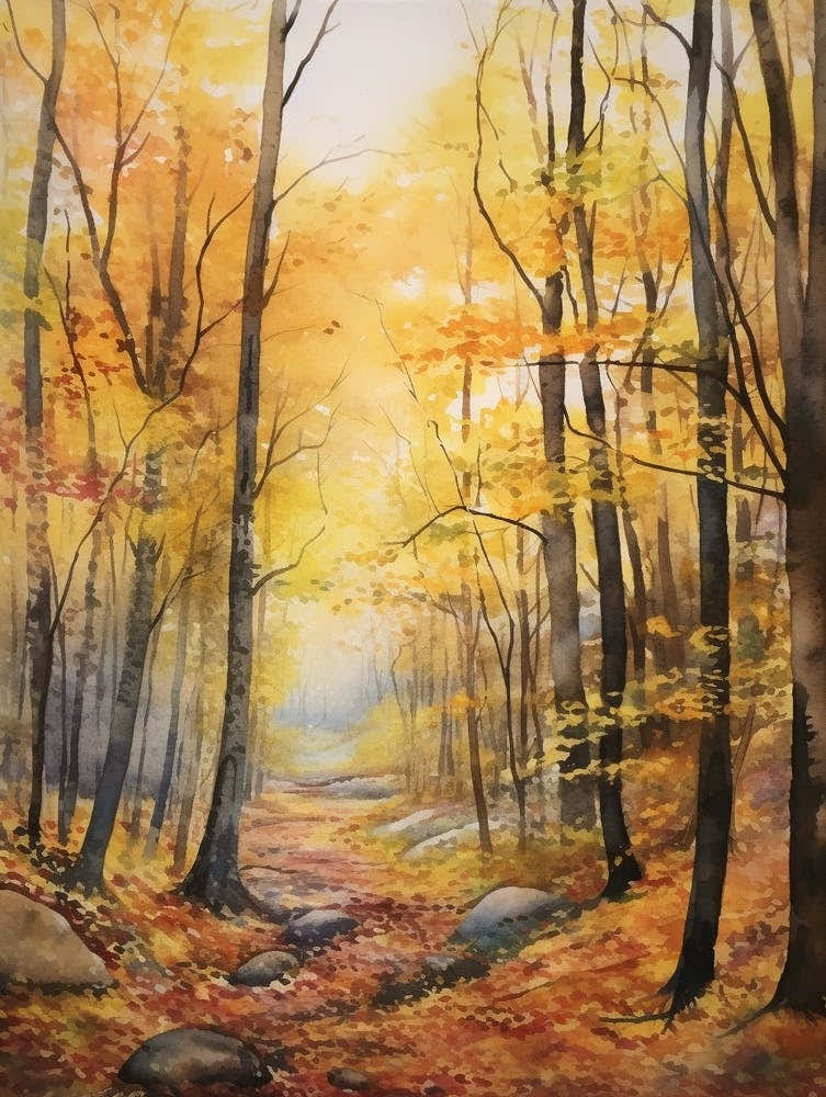 Autumn Forest Landscape The Forest Of Fontainebleau