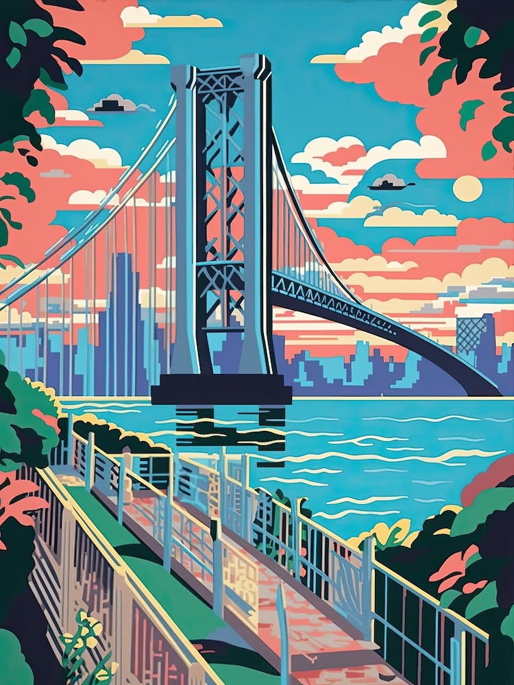 George Washington Bridge New Jersey Colourful 1