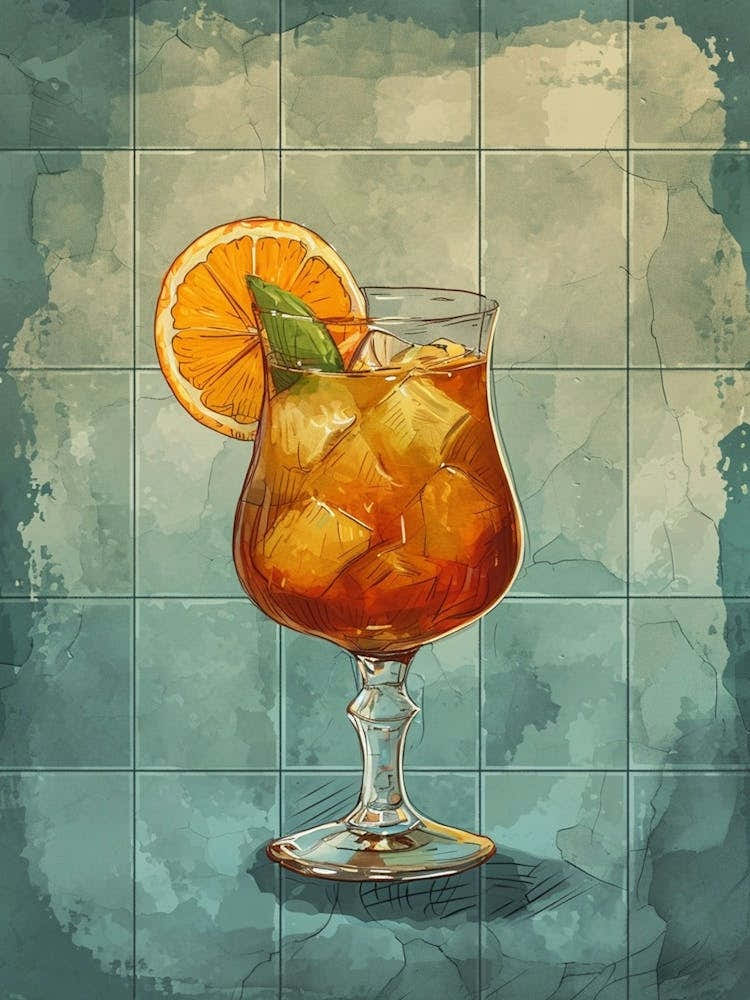 Rum Cocktail Watercolour