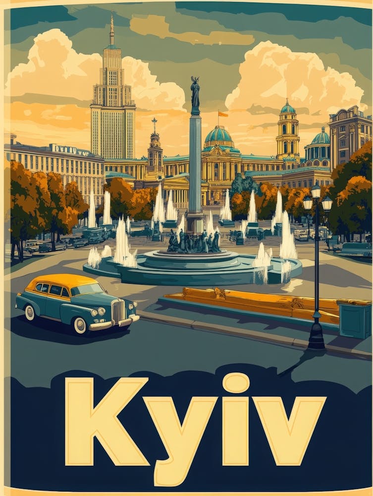 Aihrgdesign A Retro Travel Poster For Kyiv 1