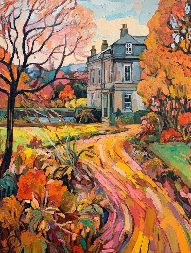 Autumn Gardens Painting Mount Stewart House And Gardens United Kingdom 3