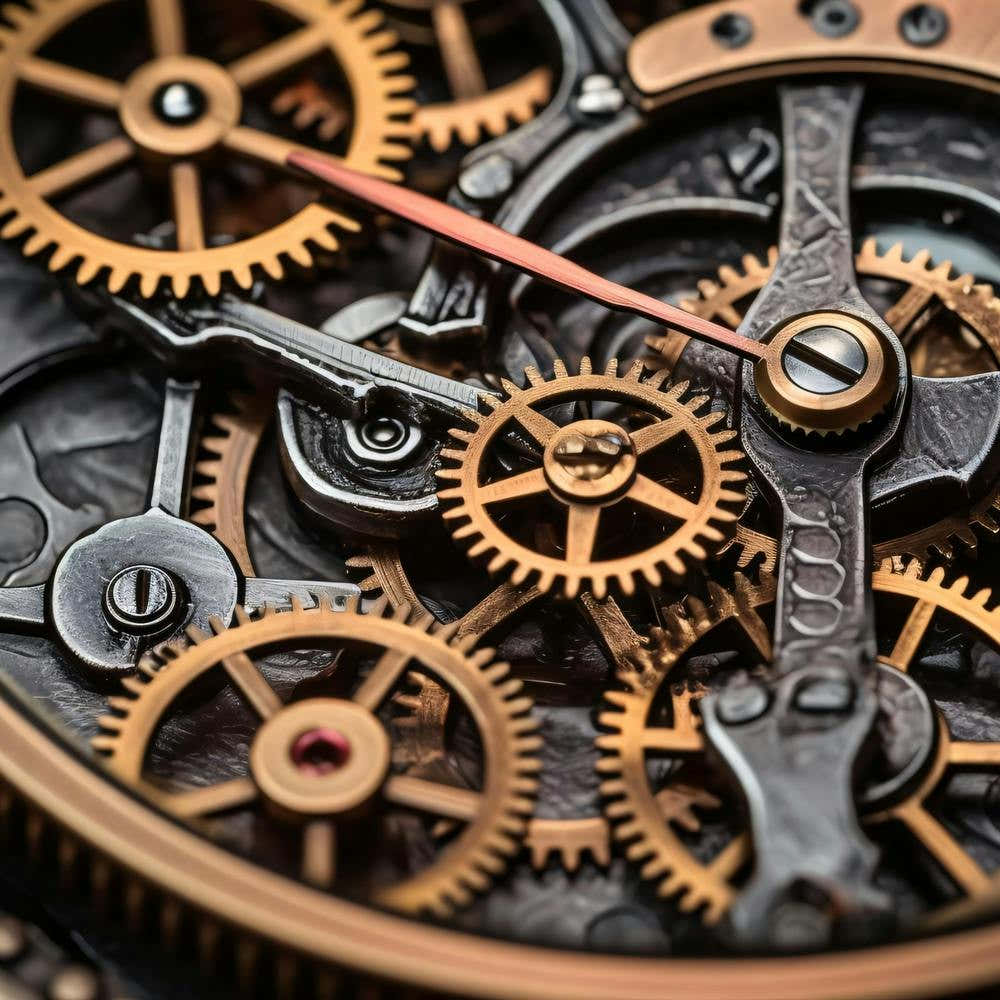 Close Up Of A Mechanical Watch