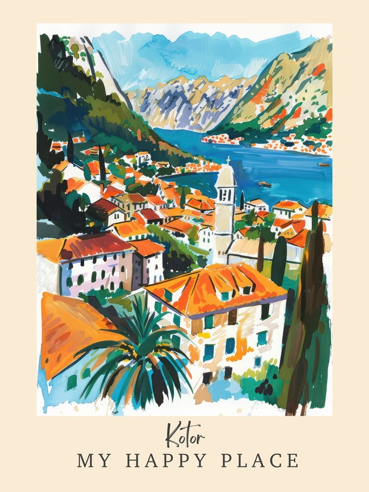 My Happy Place Kotor 3 Travel Poster