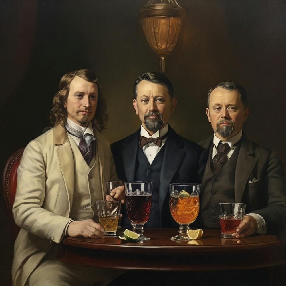 Three Men At A Table