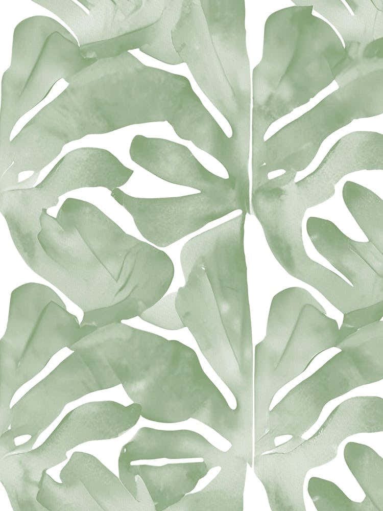 Tropical Leaves, Watercolor Sage Green Botanical 2 1