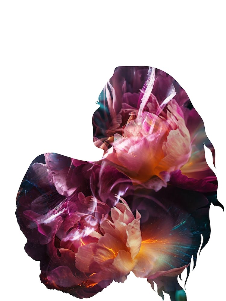 Portrait Of A Woman With Flowers