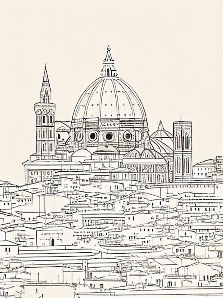Florence Cathedral 1 Italy Boho Landmark Illustration