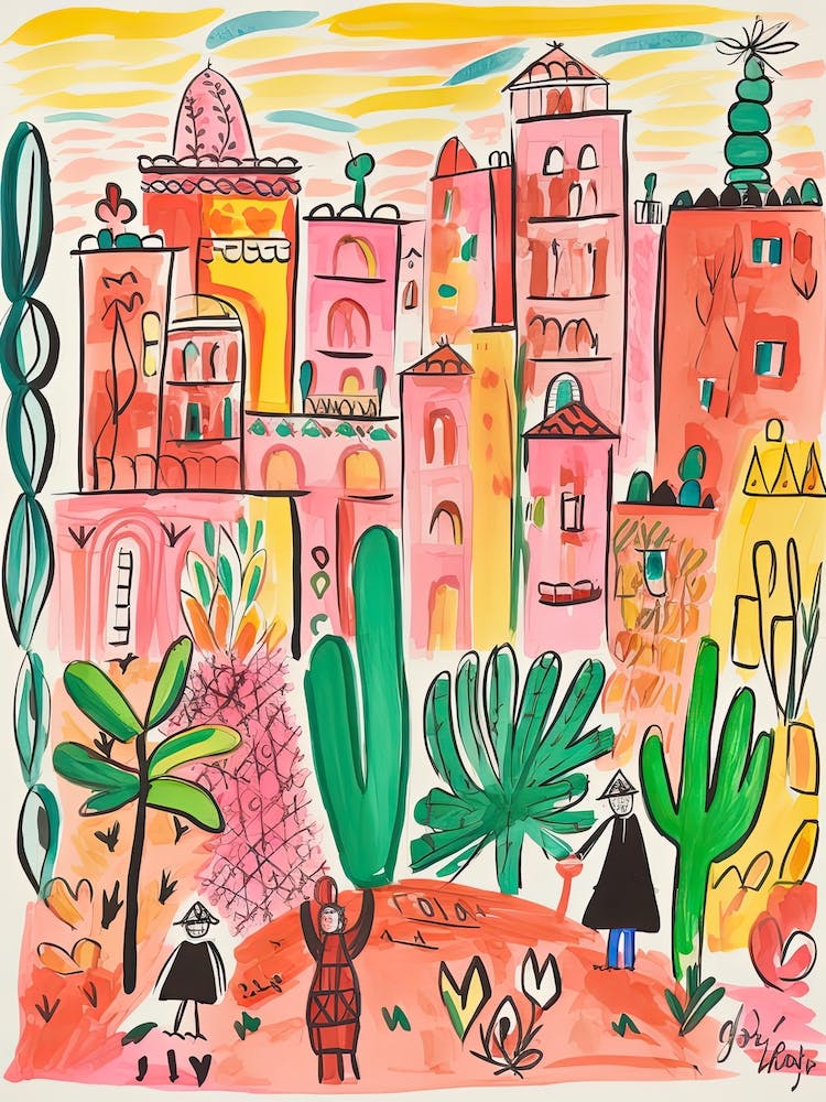 Mexico, Dreamy Storybook Illustration 3