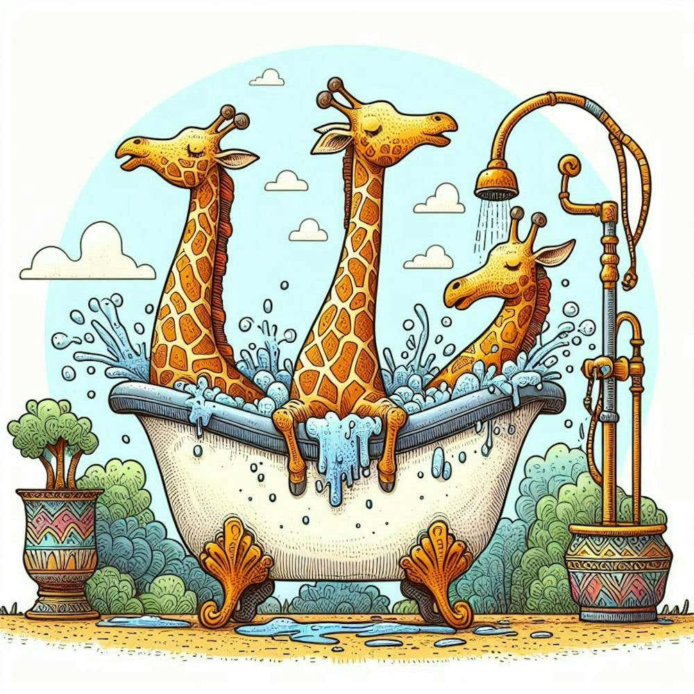 Giraffes In The Bath 3