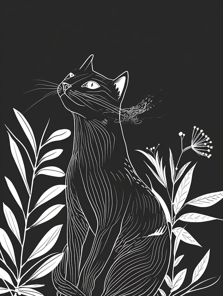 Bombay Cat Minimalist Illustration 2