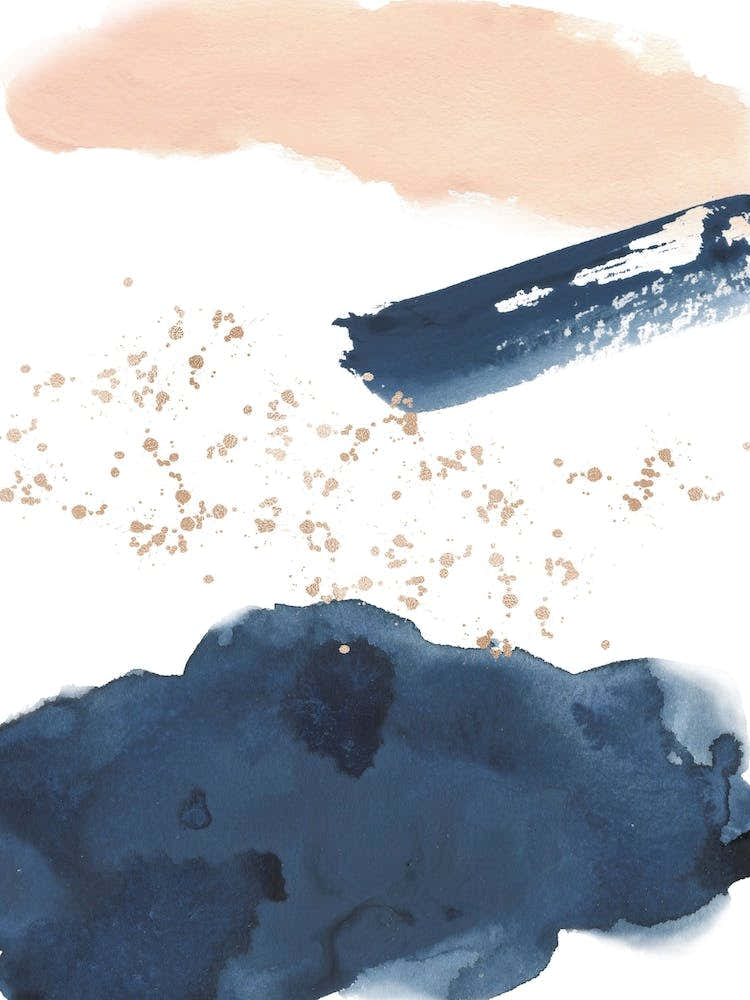 Aztec Blush And Navy Watercolour 1