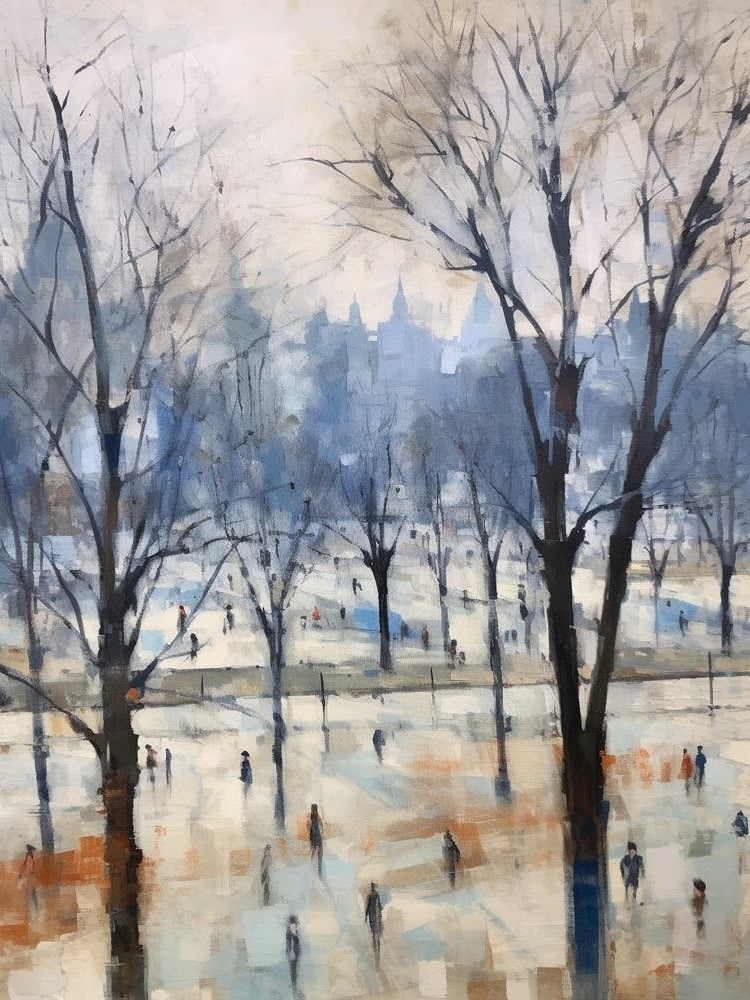 Winter City Park Painting Hyde Park London 1