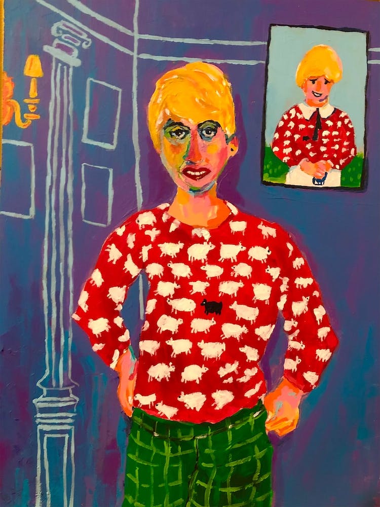 Lady Di And Her Sheep Sweater