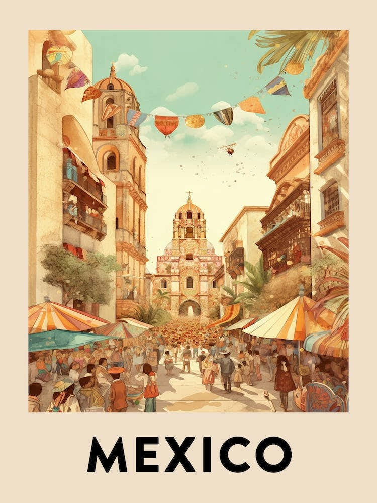 Vintage Travel Poster Mexico 8