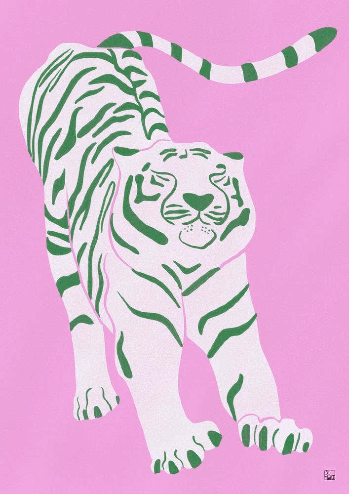 Tiger Doesnt Lose Sleep Pink And Green