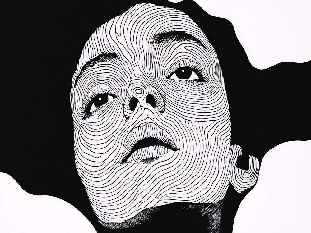 Woman'S Face Lineart