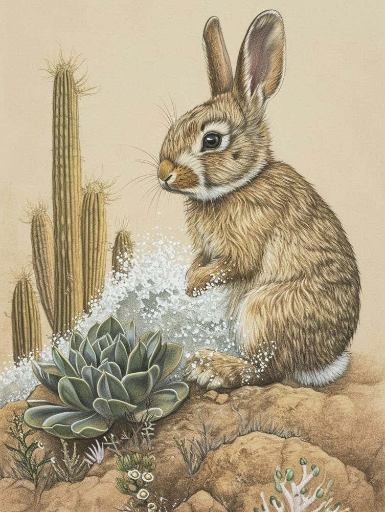 Mini Rex Rabbit Drawing 1