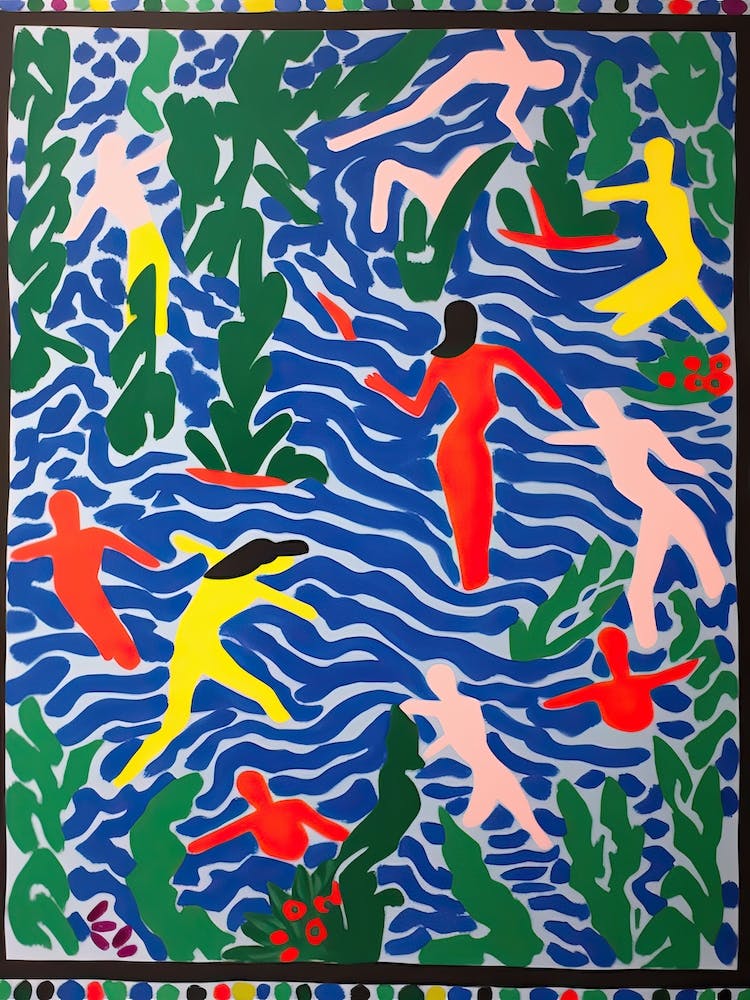 Swimming In The Style Of Matisse 1