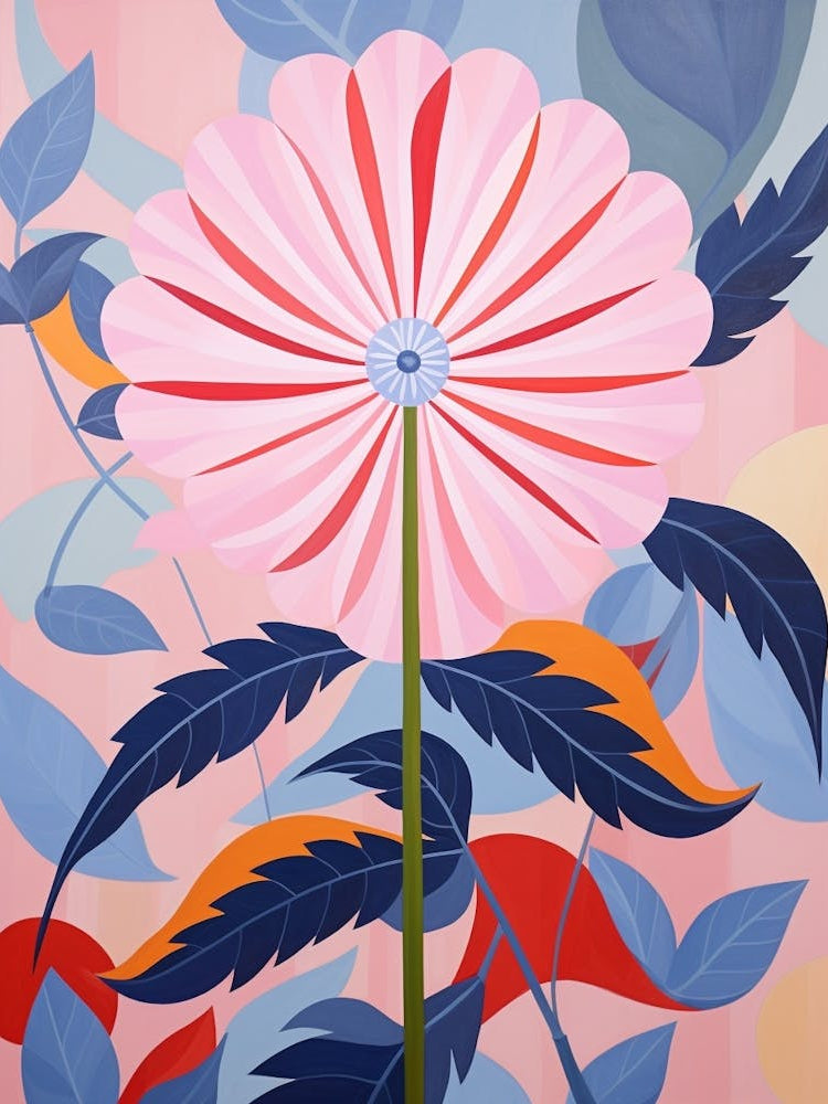 Everlasting Flower 1 Hilma Af Klint Inspired Pastel Flower Painting