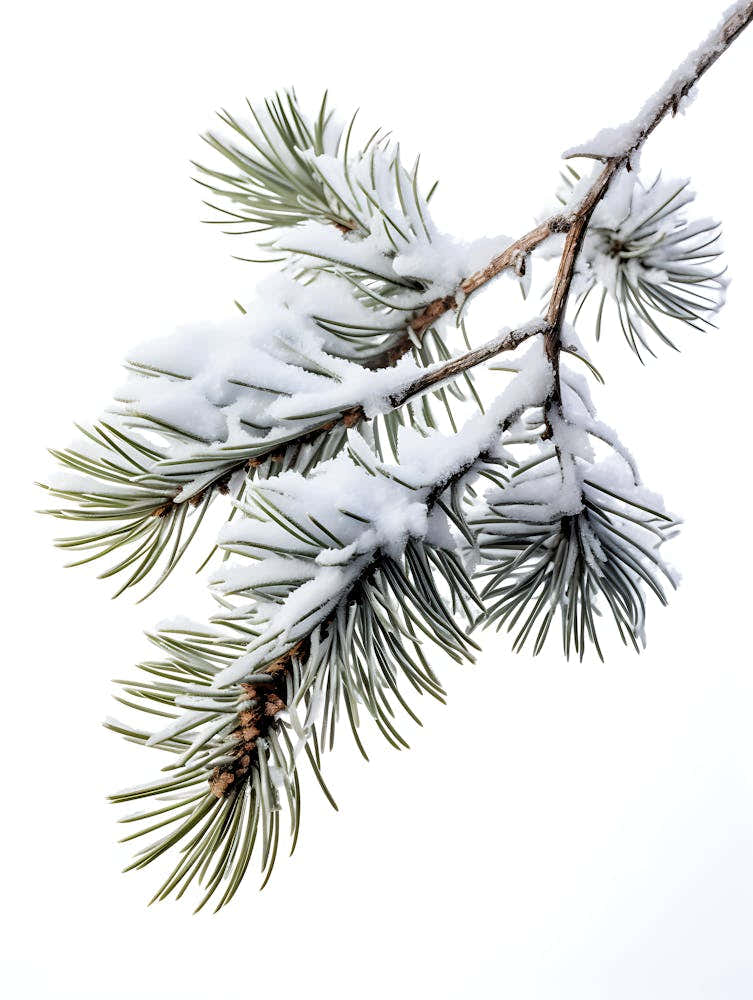 Pine Branch Covered in Snow 2