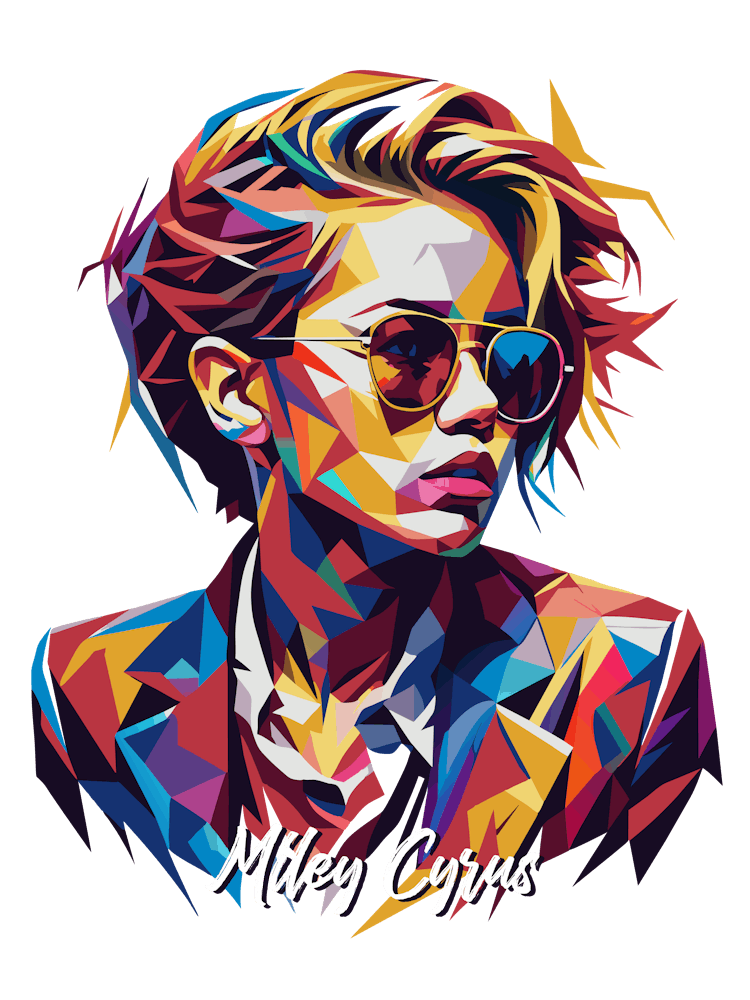 Myley Cyrus 03 Portrait Music Icon Style WPAP Pop Art