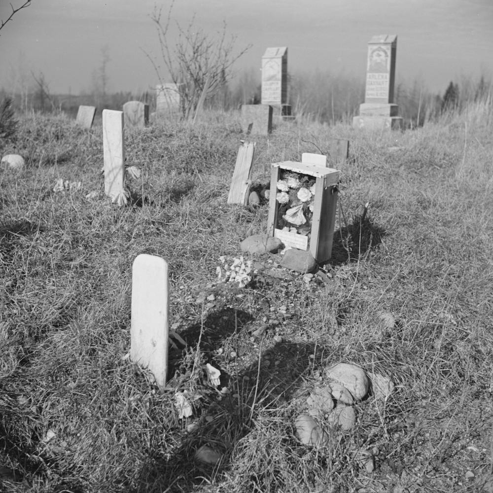 Gravestones In An Isolated Cemetery On Cut Over Land In Florence County, Wisconsin By Russell Lee
