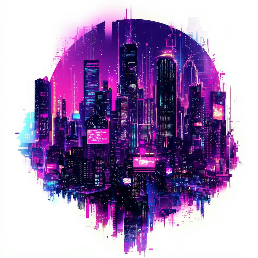 Cityscape.Generated AI. Wall 3
