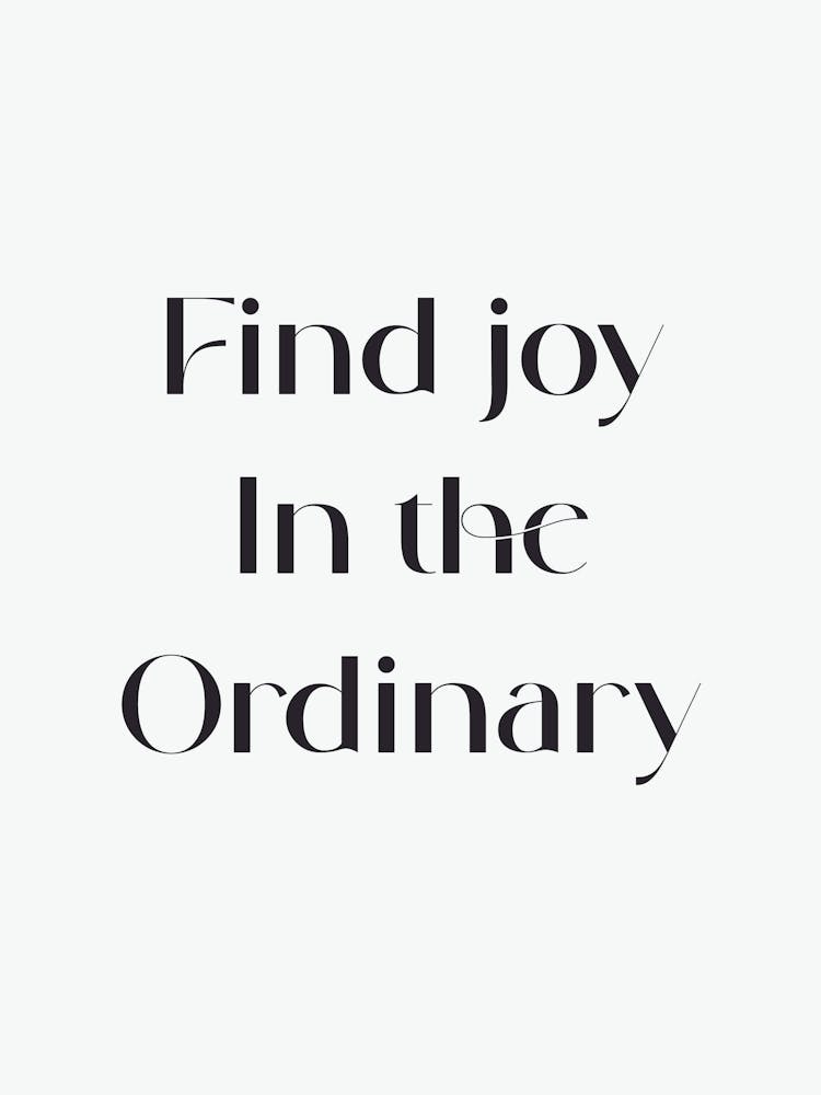 Find Joy In The Ordinary
