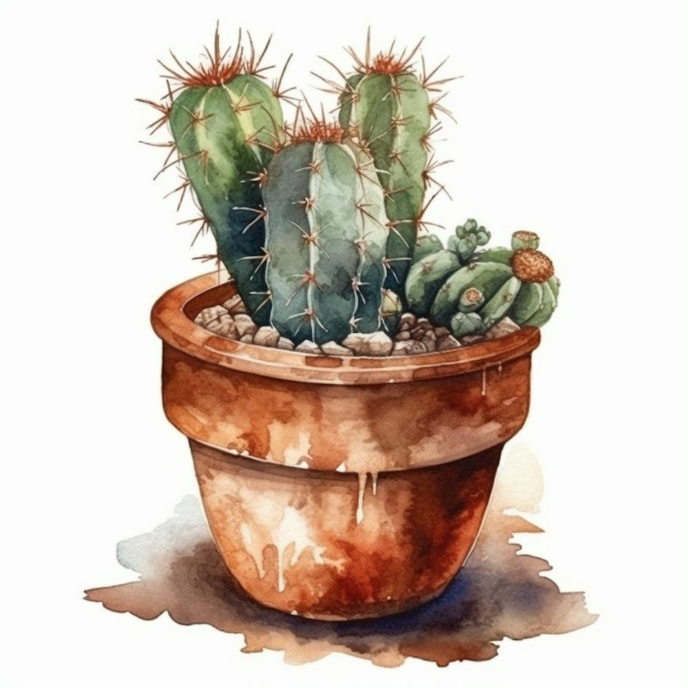 Watercolor Cactus 1