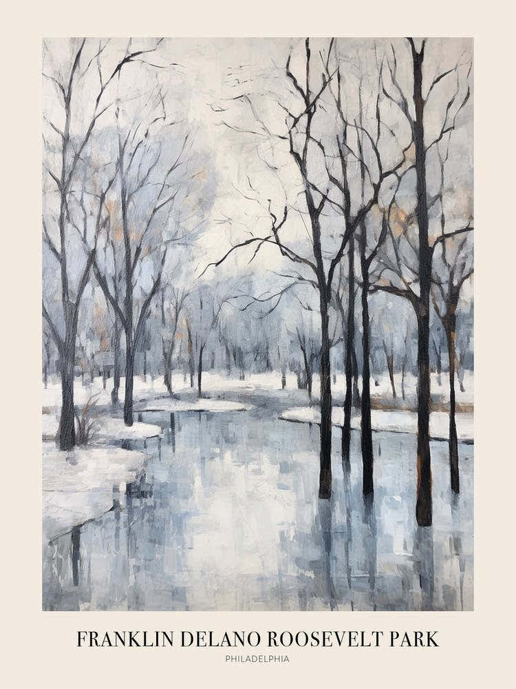 Winter City Park Poster Franklin Delano Roosevelt Park Philadelphia 1
