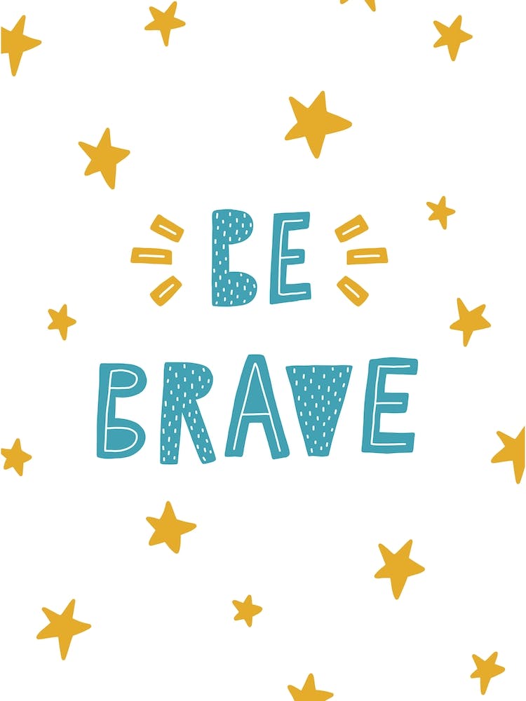 Be Brave Stars Teal And Yellow