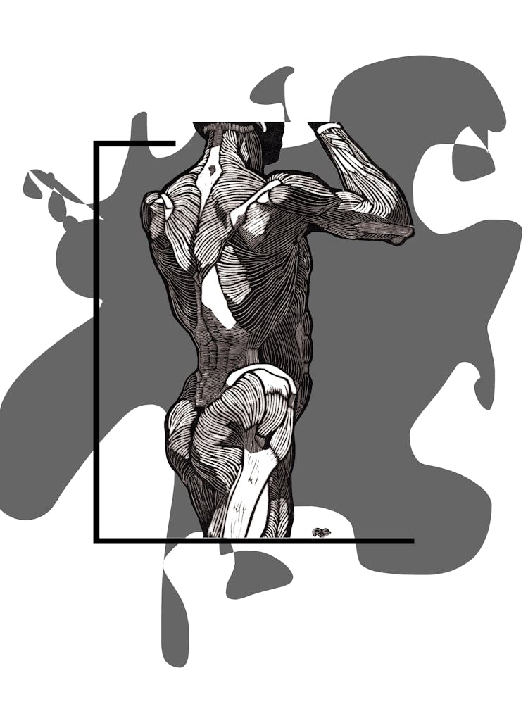 Black and White Male nude V (Set of 8)