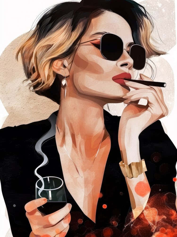 Woman Smoking A Cigarette