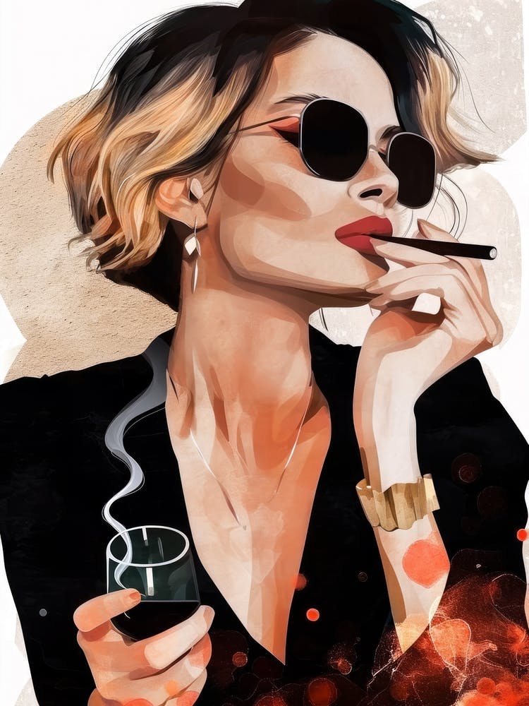 Woman Smoking A Cigarette