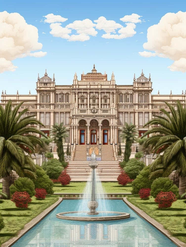 Dolmabahe Palace Pixel Art 6