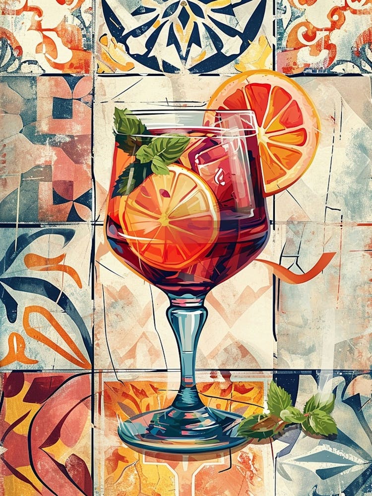 Tiled Sangria Drink 2