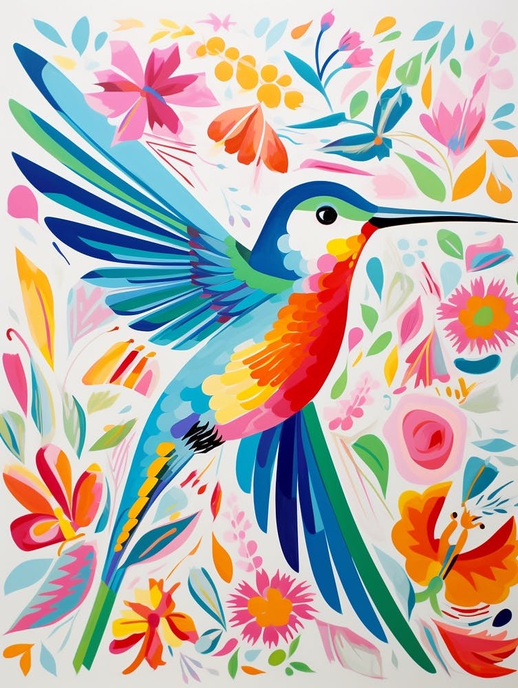 Colourful Bird Painting Hummingbird 3