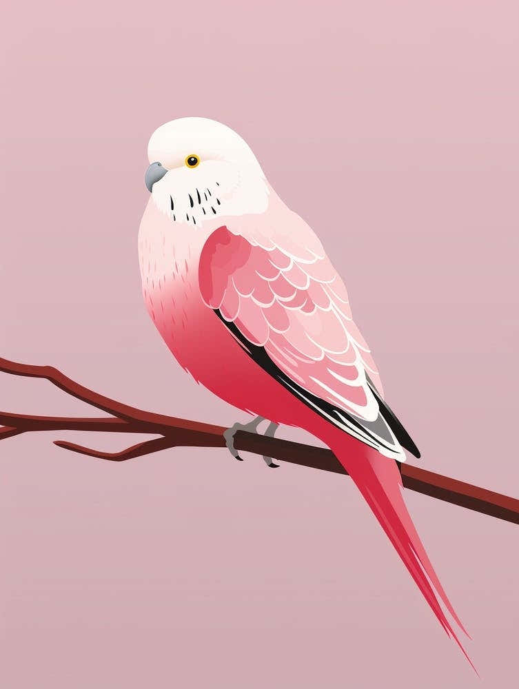 Minimalist Budgerigar 1 Illustration