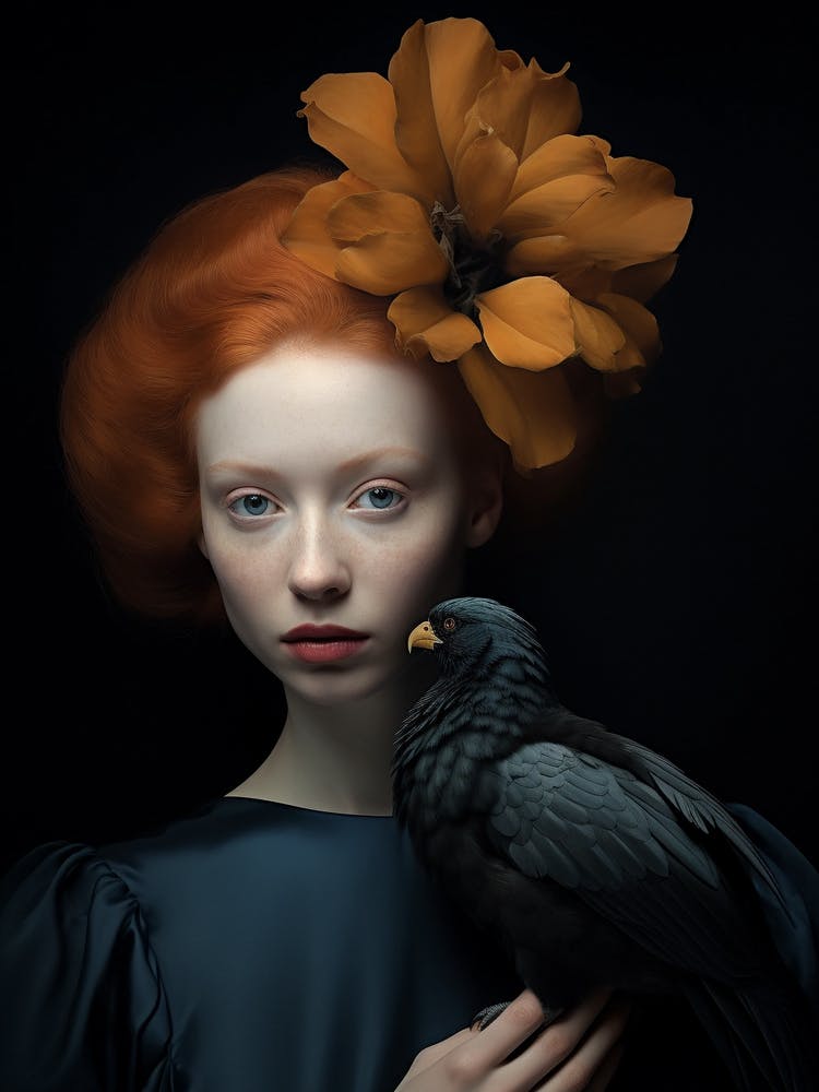 Portrait Of A Girl With A Crow