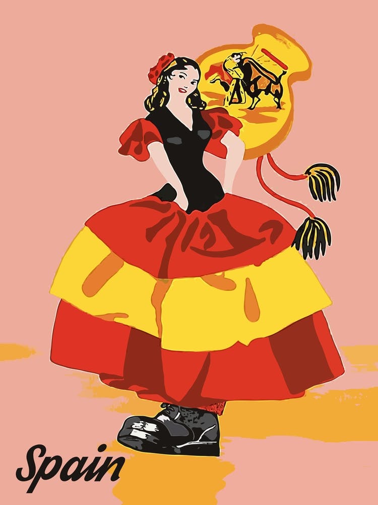 Spain, Dancing Girl With A Big Shoe