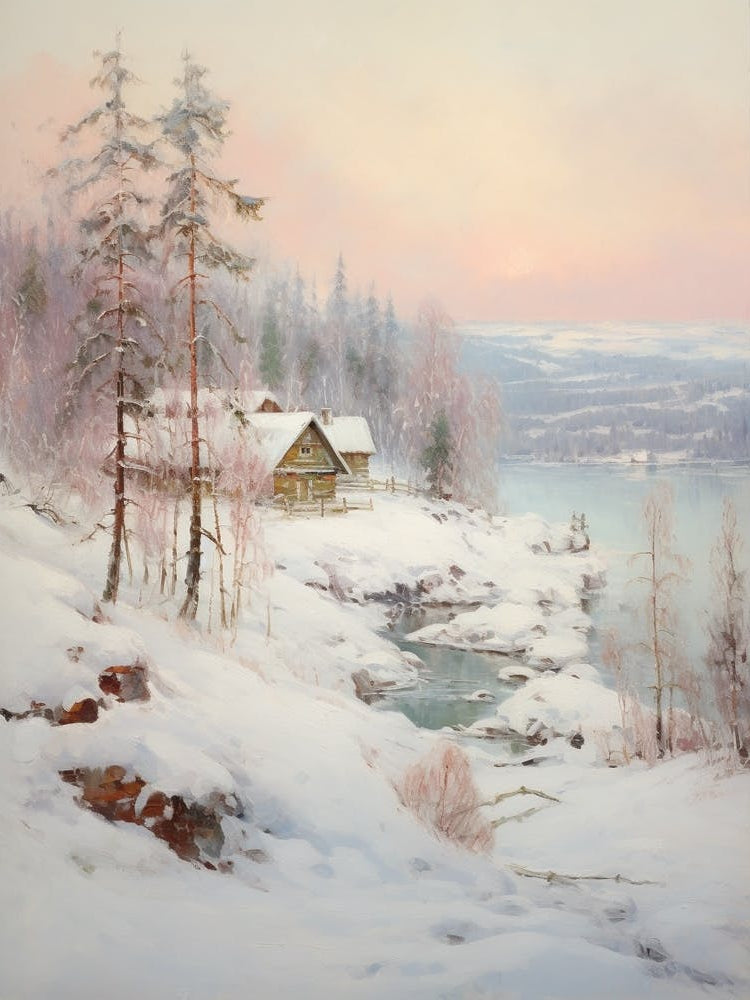 Dreamy Winter Painting Kiruna Sweden