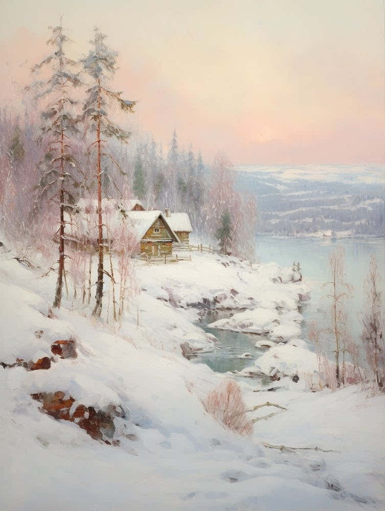 Dreamy Winter Painting Kiruna Sweden