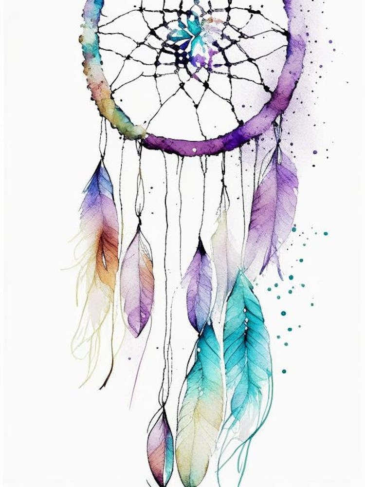 Dreamcatcher Symbol Minimal Watercolour