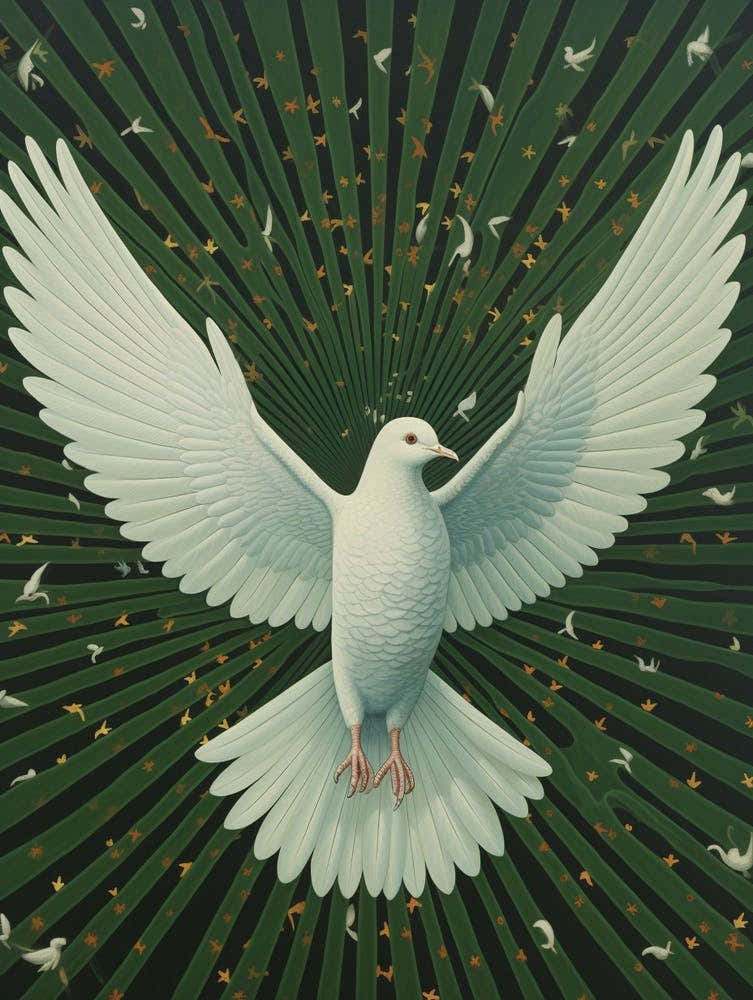 Ohara Koson Inspired Bird Painting Dove 4