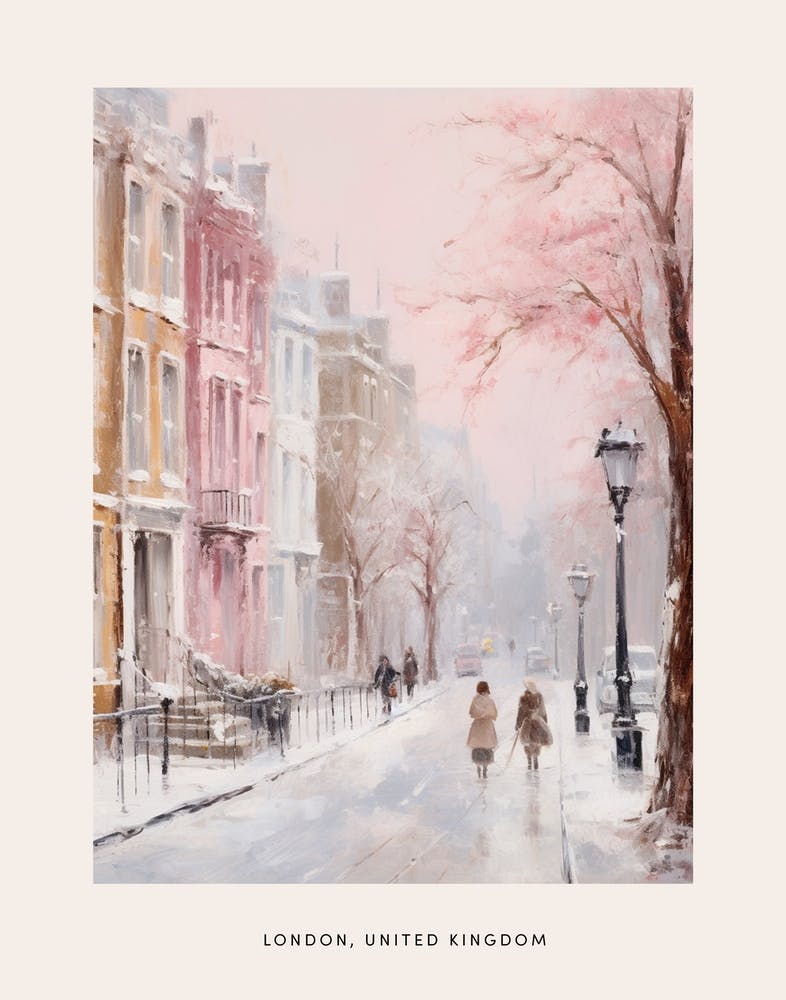 Dreamy Winter Painting Poster London United Kingdom 2