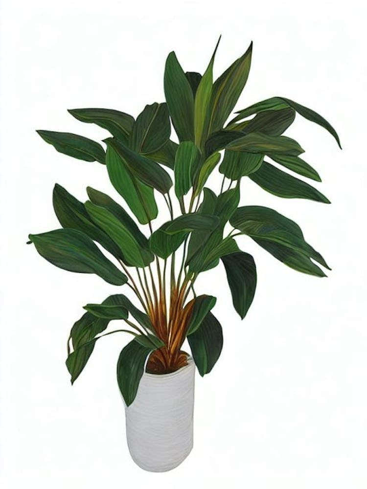 Ti Plant (Cordyline Terminalis) Watercolor