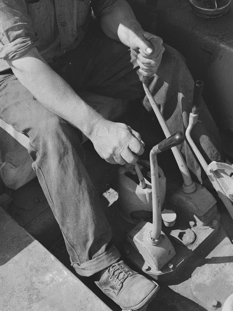 Untitled Photo, Possibly Related To Gear Levers On Caterpillar Tractor, Whitman County, Washington By Russell Lee