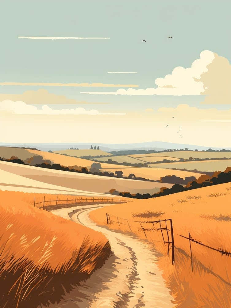 The North Downs Way England 3 Hiking Trail Landscape