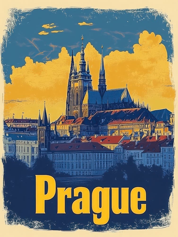 Aihrgdesign A Retro Travel Poster For Prague 4