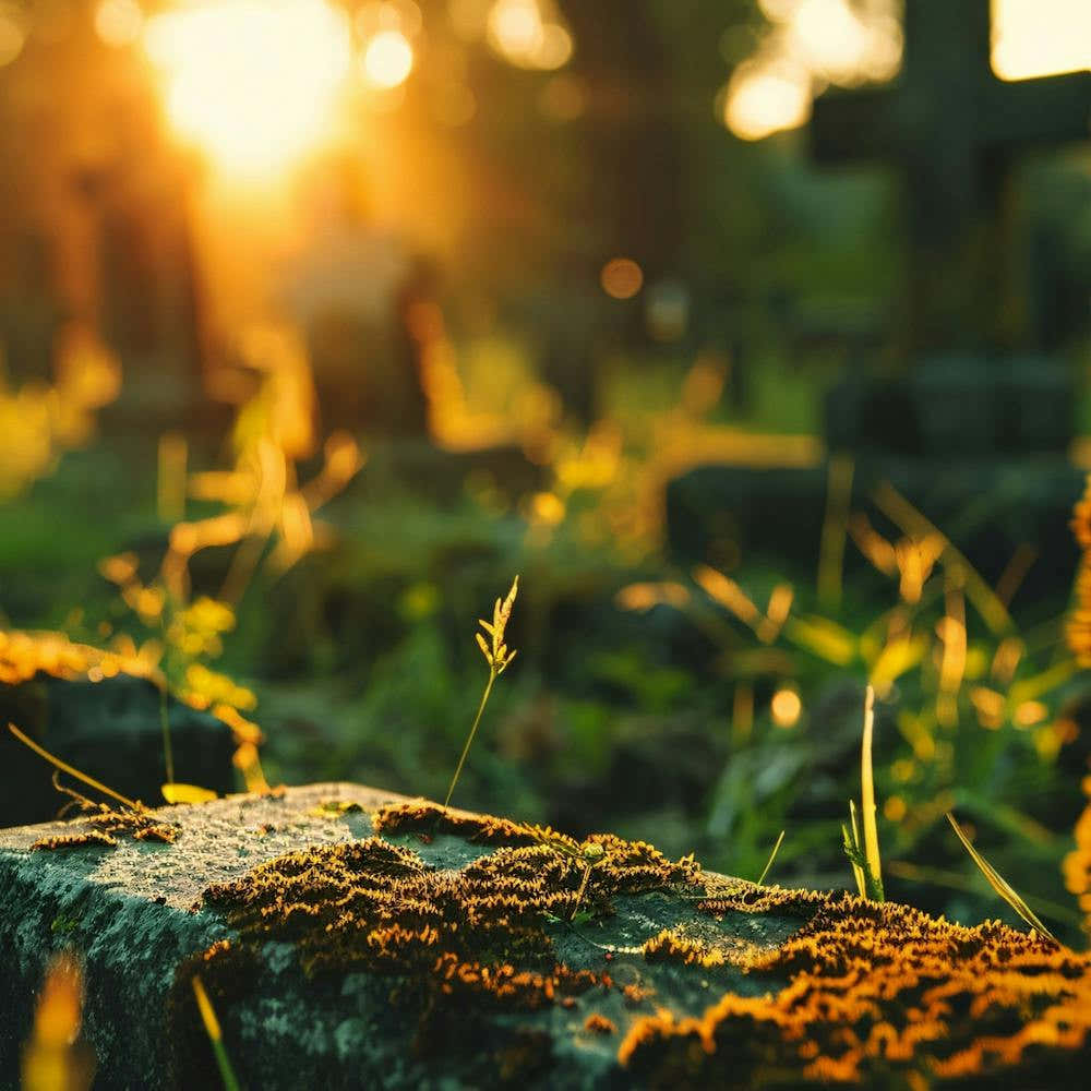 Graveyard At Sunset